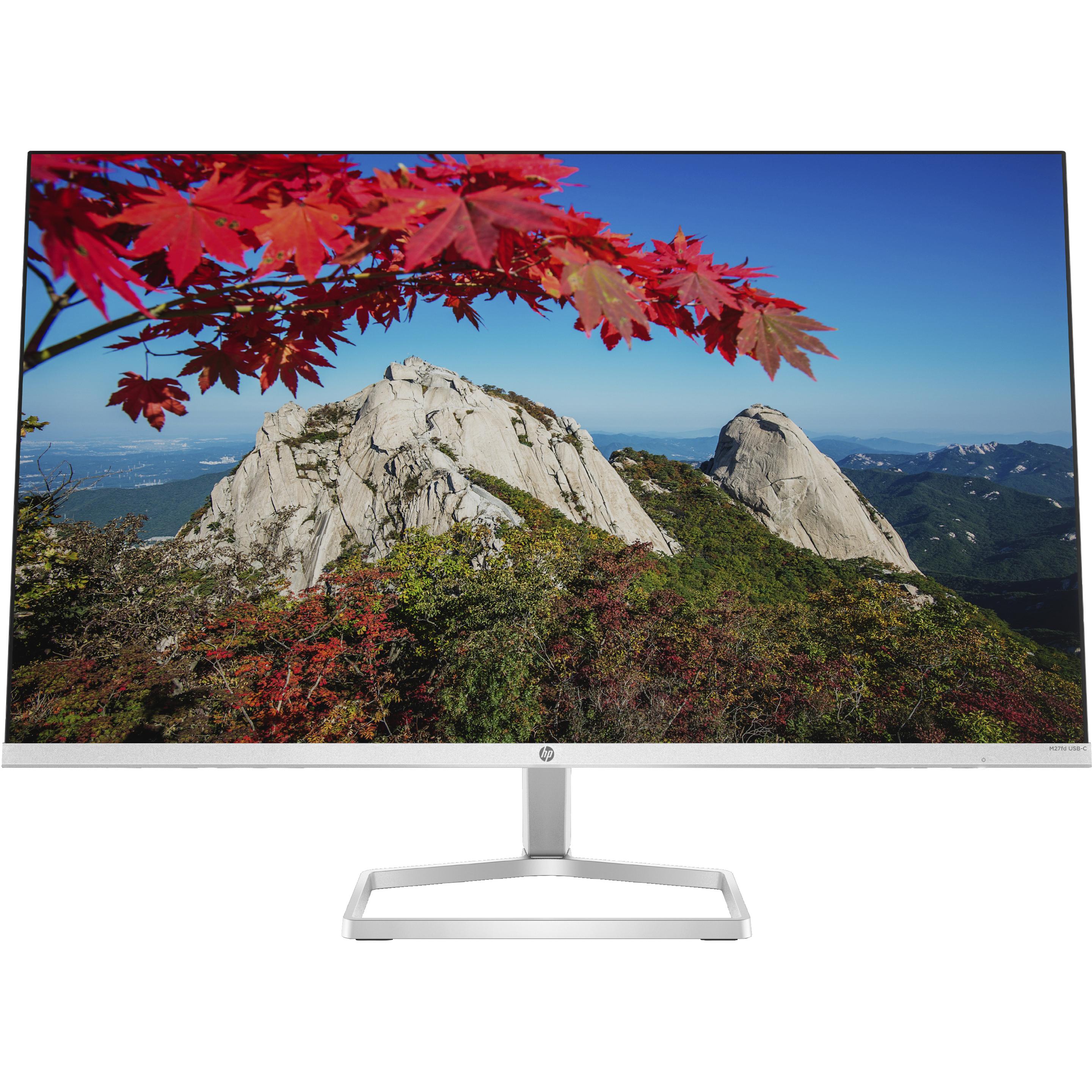 HP M27fd FHD @50/60Hz VGA/DP/HDMI 300cd (1920 x 1080 Pixel, 27"), Monitor, Schwarz, Silber