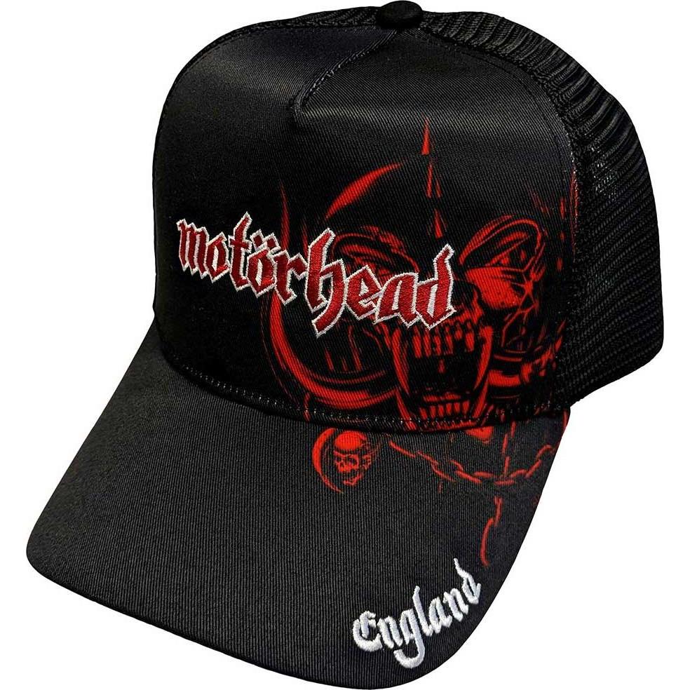 Motorhead, Cappellino, England Red Warpig Mesh-Back Cap, Nero