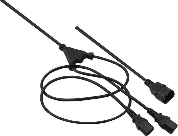 Produktbild Helos Kaltgeräte-Y-Verlängerungskabel, 2 x C13 auf C20, schwarz, 2,0m Y-Kaltgeräteverlängerung, IEC60320 (2 m, C13)