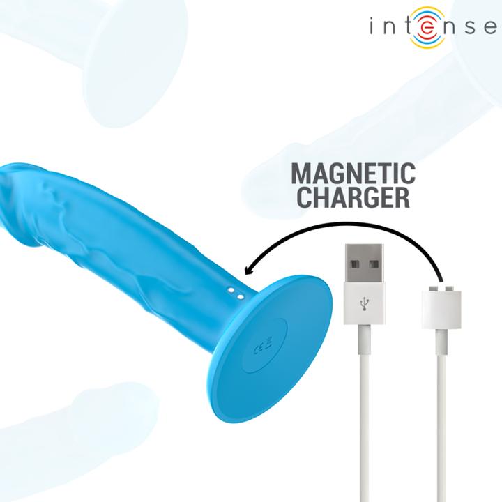 Actual product image Intense Phoebe Realistischer Vibrator 10 Vibrationen Blau Fernbedienung