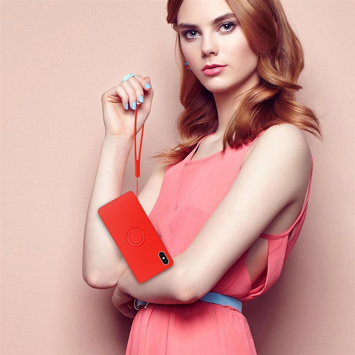 Thumbnail - Cadorabo TPU Liquid Ring Silicone Case Hülle (Apple iPhone XS Max), Smartphone Hülle, Rot