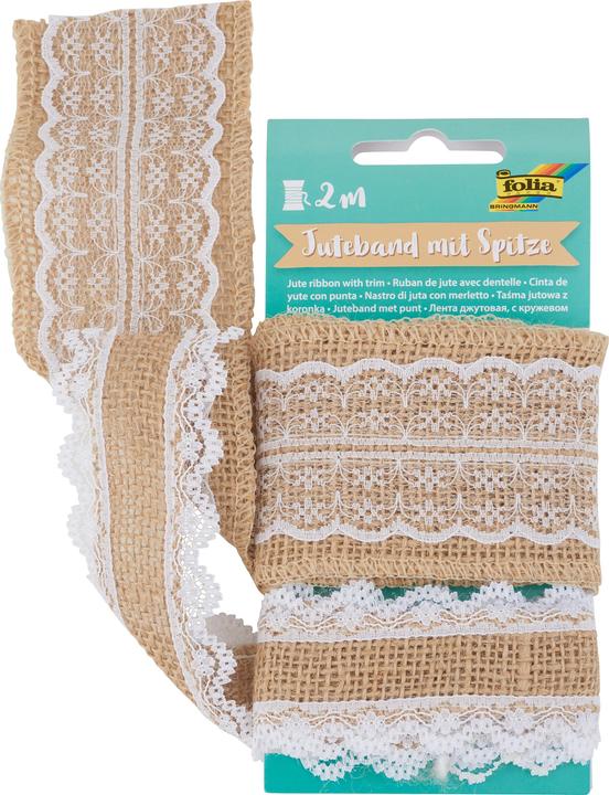 Actual product image Folia Jute ribbon with lace