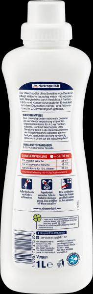 Actual product image dm Denkmit Fabric softener Ultra Sensitive (40 Washing cycles, Liquid detergent)