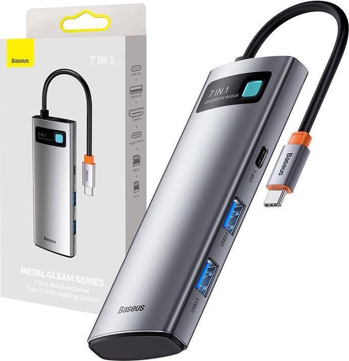 Actual product image Baseus Metal Gleam Series 7-in-1 (USB-C, 7 ports)