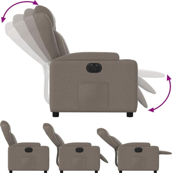 Produktbild vidaXL Relaxsessel Fernsehsessel Liegesessel Sessel Elektrisch Taupe Stoff
