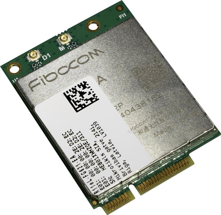 Produktbild MikroTik R11EL-FG621-EA -, 3G/4G/LTE miniPCi-e-Karte mit 2 x u.FL-Anschlüssen für I