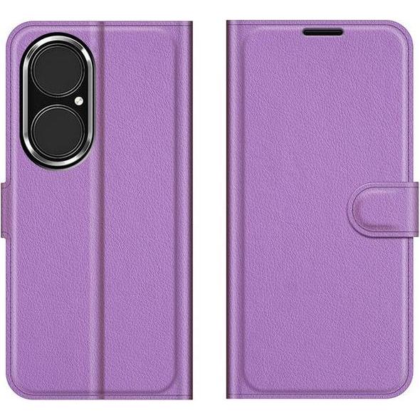 MU Classic Litchi Leder Bookcover Series (Huawei P50), Smartphone Hülle, Violett