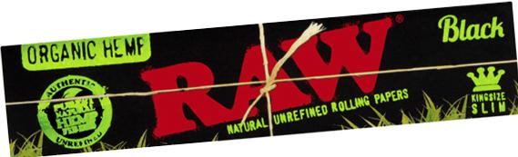 Actual product image RAW Black Organic Hemp KS Slim (50s)