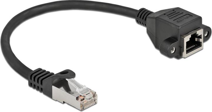 Produktbild Delock Netzwerk Verlängerungskabel S/FTP RJ45 Stecker zu RJ45 Buchse Cat.6A 25 cm schwarz (S/FTP, CAT6a, 0.25 m)
