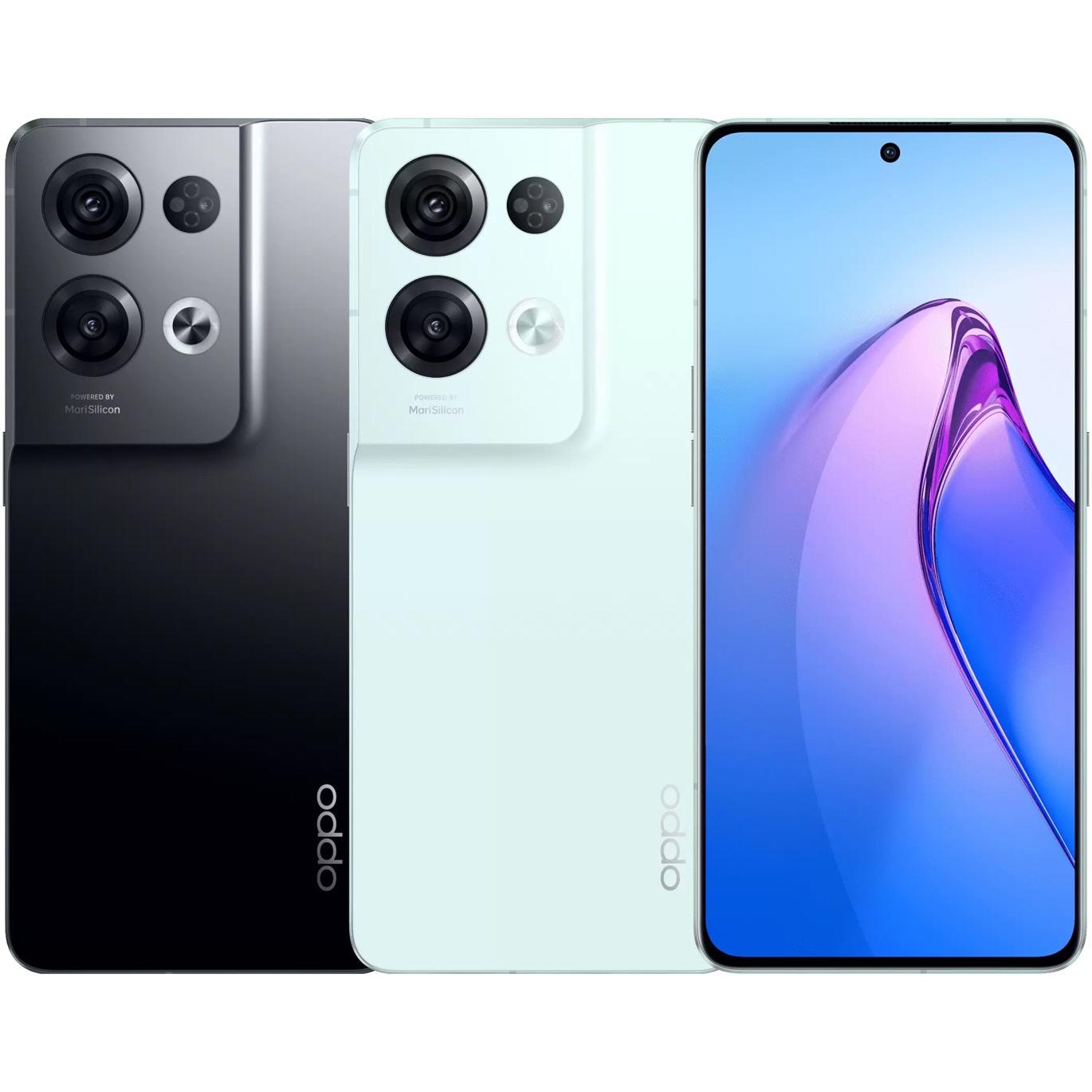 OPPO Reno 8 Pro (256 GB, Glazed Black, 6.70", Dual SIM, 5G), Smartphone, Schwarz