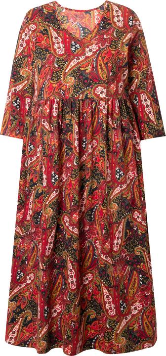 Actual product image Ulla Popken Paisley Empire Knit A-Line Pocket Dress (68)