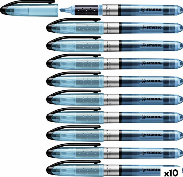 Produktbild STABILO Textmarker - NAVIGATOR - 10er Pack - blau (Blau, 5 mm, 10 x)