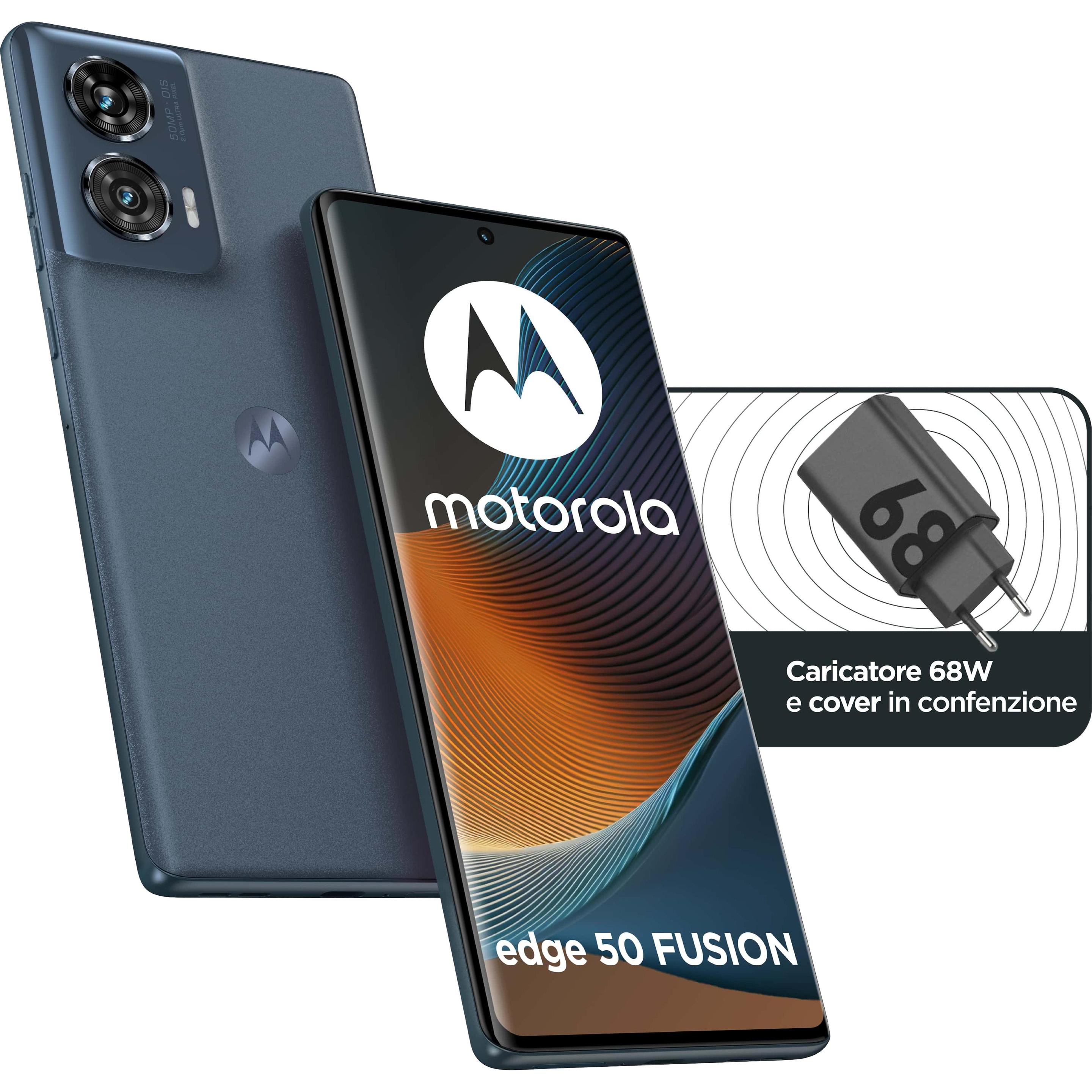 Motorola Edge 50 Fusion (256 GB, Forest Blue, 6.70", SIM + eSIM, 50 Mpx, 5G), Smartphone, Blau