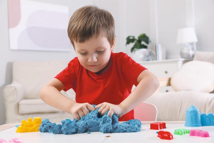 Productafbeelding Simba 106344621 Art and Fun Speelzand Set Dinosaurussen, 3X 200g Zand, Platform, 4X Dino 3D Vorm, Fos