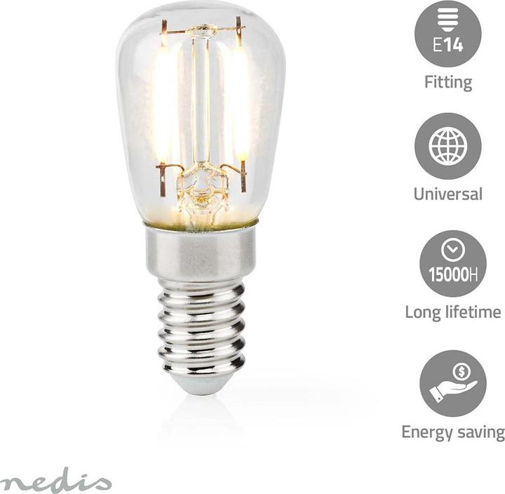 Produktbild Nedis Kühlschranklampe | LED | E14 | 2 W | T26 (E14, 2 W, 150 lm, 1 x, G)