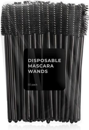NoName Einweg-Mascarastifte 50 Stück - Wimpernbürsten und Augenbrauenspoolie (Schwarz)