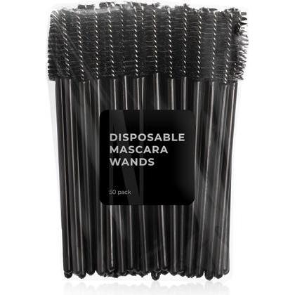 NoName, Mascara, Einweg-Mascarastifte 50 Stück - Wimpernbürsten und Augenbrauenspoolie (Schwarz)