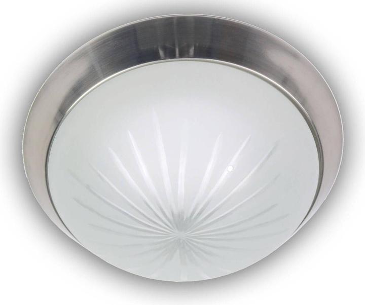 Actual product image Niermann Stand By Niermann LED 8W ceiling light satinised cut glass, matt nickel, 25cm, warm white, Made in Germany