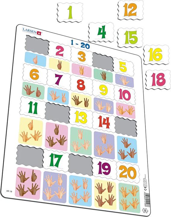 Image du produit Larsen Puzzle - Chiffres 1-20 (20 pièces)