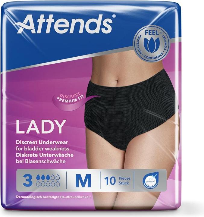 Image du produit Attends Lady 3 Discreet M noir Btl 10 Stk (10 x, M)
