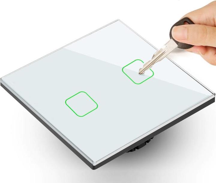 Immagine prodotto Maclean Interruttore intelligente WiFi a 2 tasti compatibile con Tuya APP Interruttore a parete