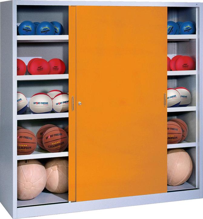Actual product image C+P Ball cabinet (HxWxD: 195x120x50 cm, with solid sheet metal sliding doors, type 4)
