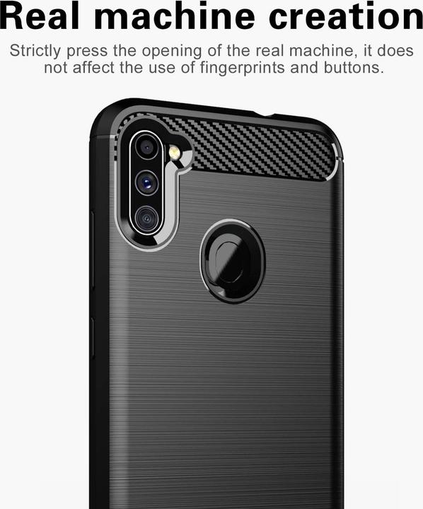 Immagine prodotto Cadorabo TPU Ultra sottile in acciaio inossidabile al carbonio Combi Cover (Samsung Galaxy A11, Samsung Galaxy M11)