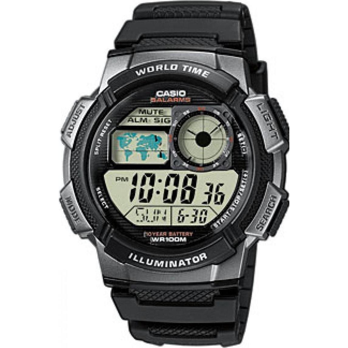 Casio, Armbanduhr, Männlich AE-1000W-1BVDF, Silber, Schwarz, (Digitaluhr, 43 mm)