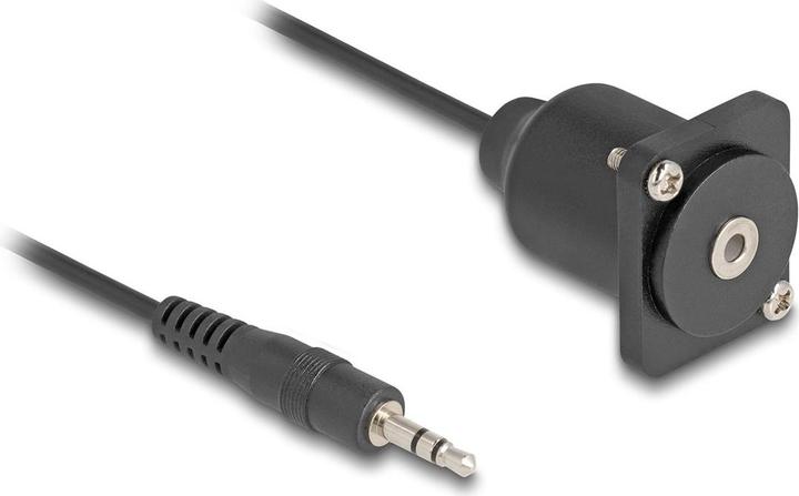 Produktbild Delock D-Typ Kabel 3,5 mm 3 Pin Klinkenstecker zu Buchse sch (0.20 m, 2.5mm Klinkenkabel)