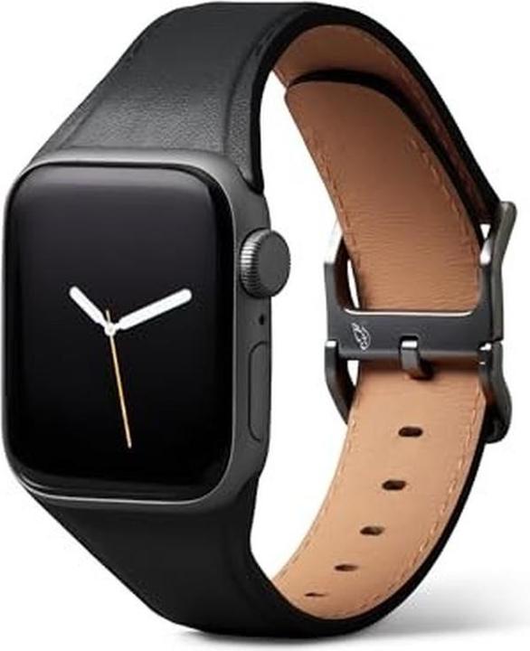 Bellroy Classic Leder Armband für Apple Watch, Schwarz, 40mm, 41mm, 38mm, 42mm (Series 10/11), TCWA-BLK-136 (38 mm, 40 mm, 41 mm, 42 mm, Edelstahl, Leder)