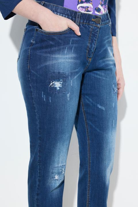 Produktbild Ulla Popken Jeans Sammy, Vintage-Waschung, Destroy-Effekte (54)