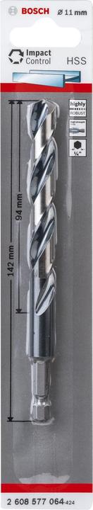 Actual product image Bosch Professional Zubehör 6-Ct. shank Impact Control HSS 11.0 x 142 x 94 mm (11, 11 mm, 11.0 mm)