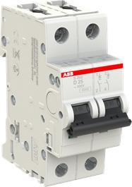 Produktbild ABB S202-D25 Sicherungsautomat D-Char., 6 kA, 25 A, 2P