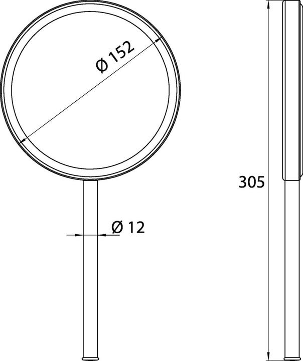 Produktbild Emco Handspiegel rund, d= 152mm, 5-fach chrom