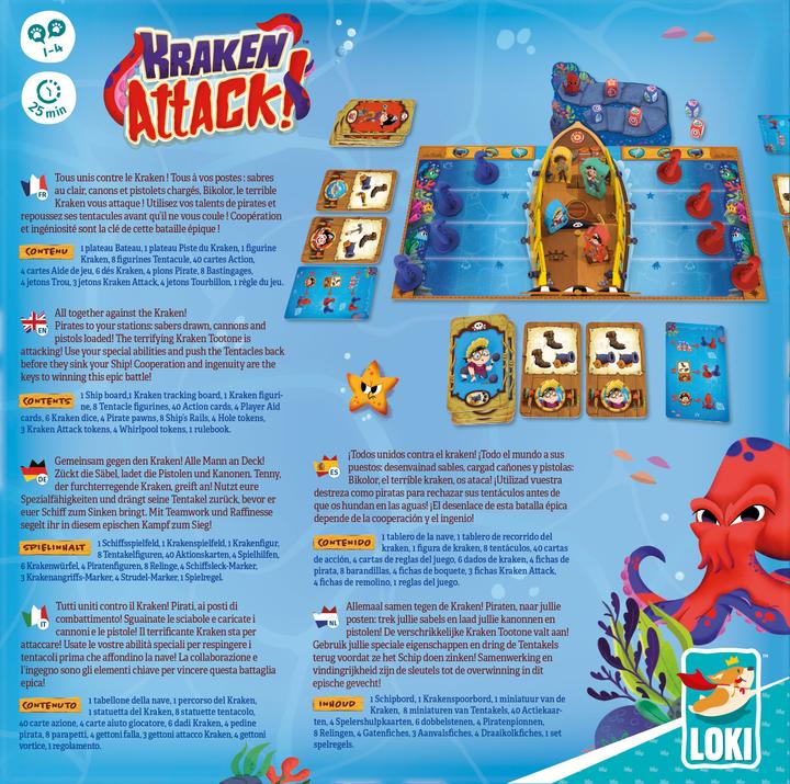 Produktbild Loki Kids 516870 - Kraken Attack!, Brettspiel, für 1-4 Spieler, ab 7 Jahren (Englisch, 1 - 4 Spieler)