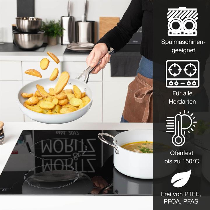 Immagine prodotto Moritz & Moritz Set di pentole e padelle da 7 pezzi Grigio (Set di pentole e padelle da cucina, Alluminio)