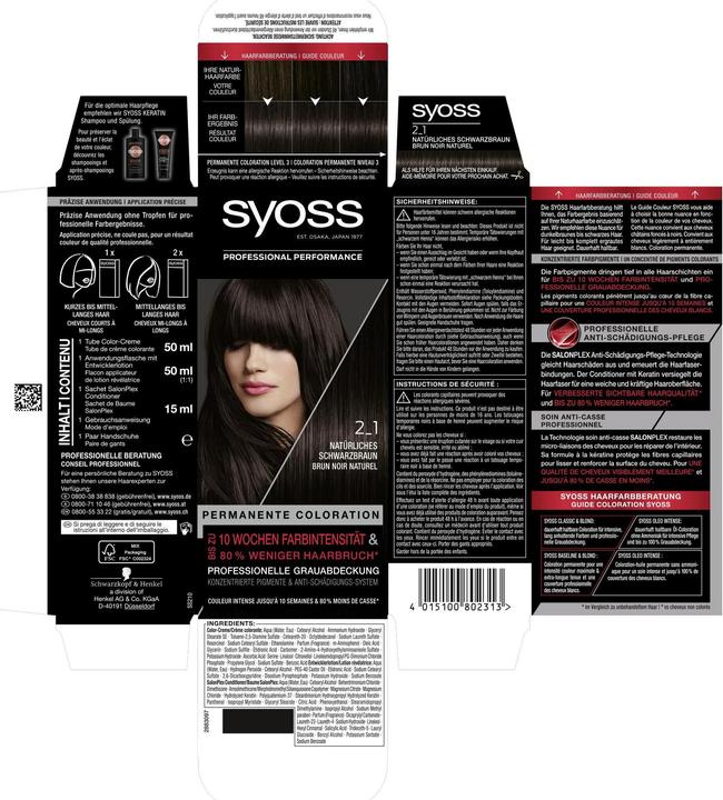 Produktbild Syoss Permanente Coloration (2_1 Natürliches Schwarzbraun)