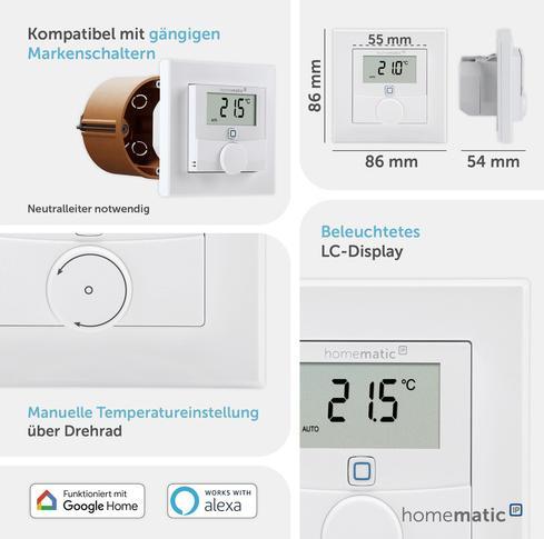 Produktbild Homematic IP Smart Home Wandthermostat mit Schalta