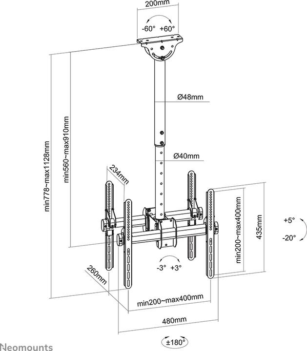 Actual product image Neomounts Ceiling mount (Ceiling, 60")