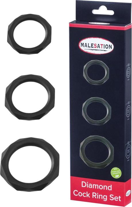 Actual product image Malesation Diamond Cock Ring Set (2.60 cm)