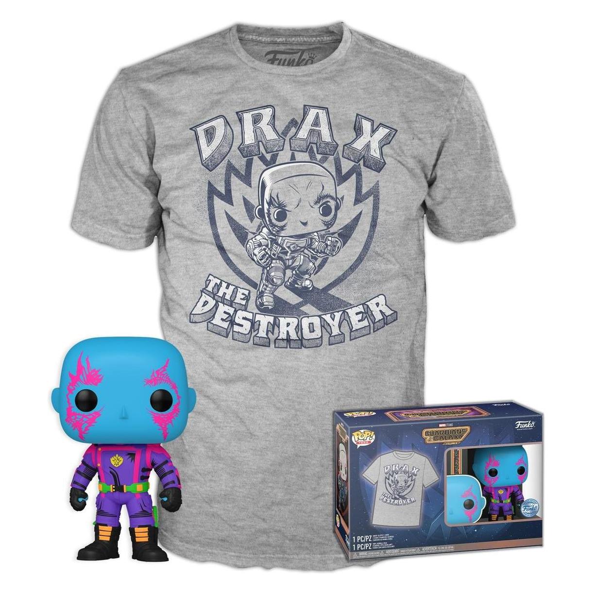 Funko Les Gardiens de la Galaxie Vol. 3 POP! & Tee set figurine et T-Shirt Drax (BKLT) (XL)