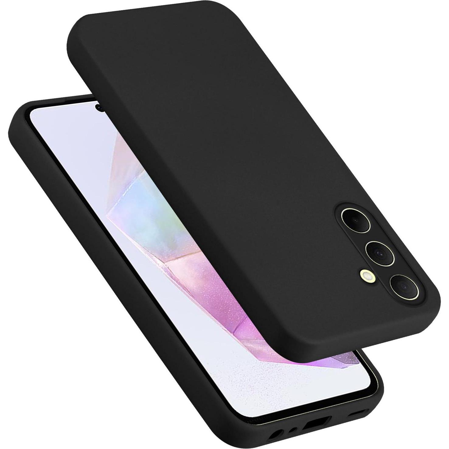 Cadorabo Hülle für Samsung Galaxy A35 TPU im Liquid Schutz Silikon Design (Samsung Galaxy A35), Smartphone Hülle, Schwar...