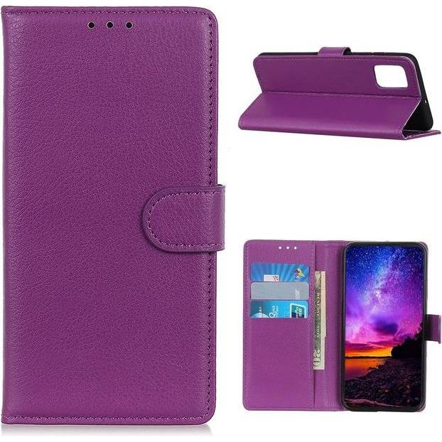 Thumbnail - MU Classic Litchi Leder Bookcover Series (OnePlus 9), Smartphone Hülle, Violett