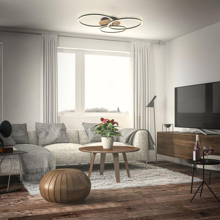 Immagine prodotto B.K.Licht Plafoniera LED CCT, legno, nero, LED/42,5W (1500 lm)