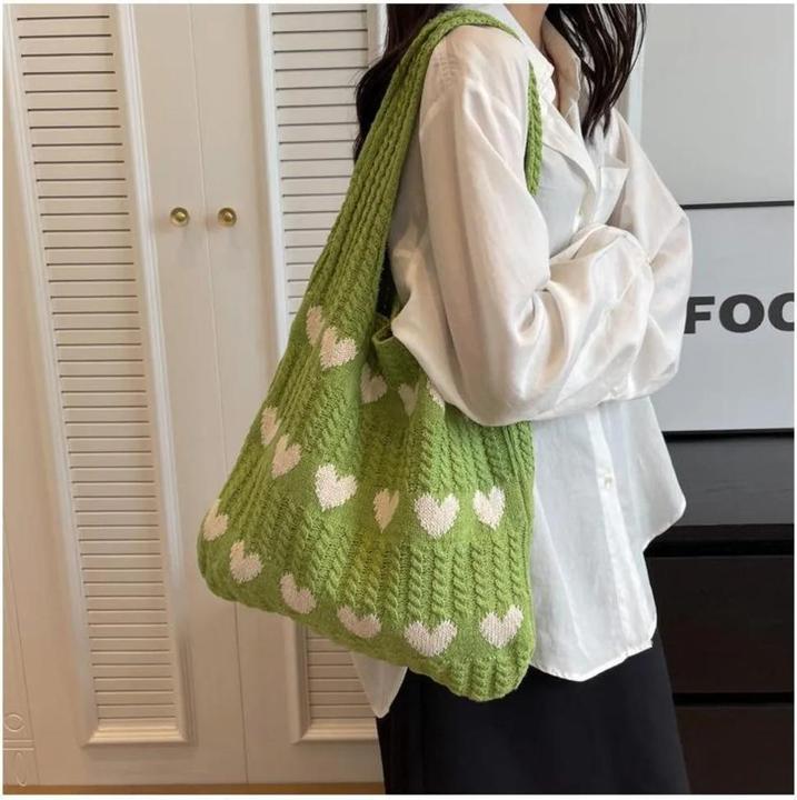 Immagine prodotto Only-Bags.Store Borse a maglia Borse di grande capacità Borsa a tracolla Autunno Borse Casual Tessuto
