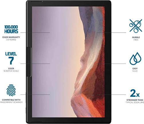 Actual product image Eiger Mountain Glass Clear Tablet (1 Piece, Surface Pro 6)