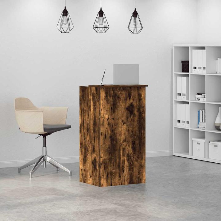 Actual product image vidaXL Reception counter smoked oak 55x50x103.5 cm wood-based reception counter