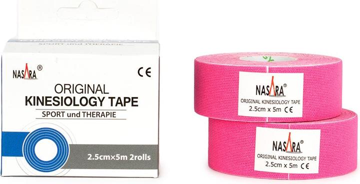 Immagine prodotto Nasara Nastro kinesiologico rosa stretto 2,5cmx5m (5 m)