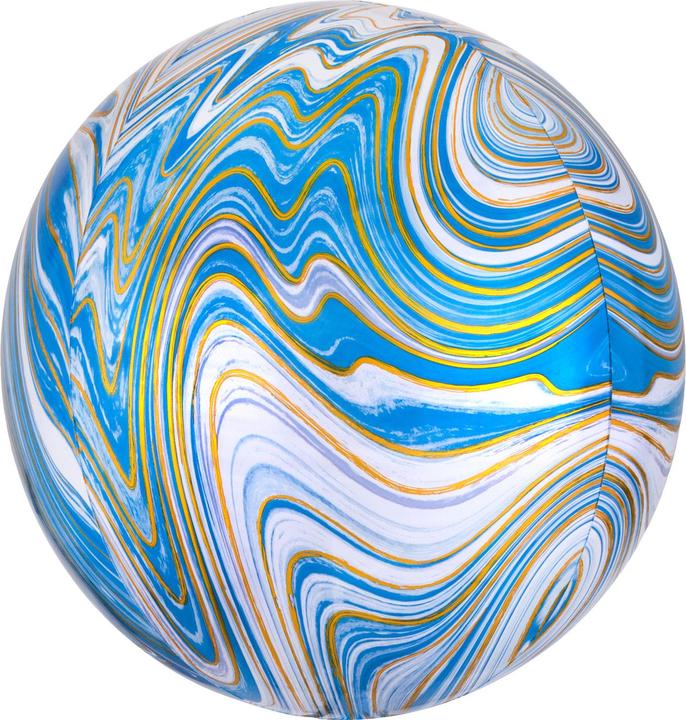 Actual product image Anagram Marblez Blue foil balloon packed (5 x)