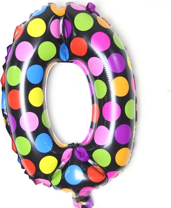 Cover-Discount Number Balloon Colourful Dotted Number 0 (1x)